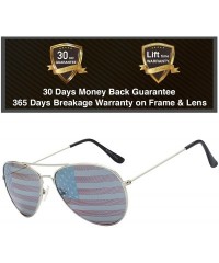 Aviator USA America American Flag Aviator Sunglasses - Exquisite Packaging Gift for 4th of July - 2 Pcs - C6199OG03KH $11.89