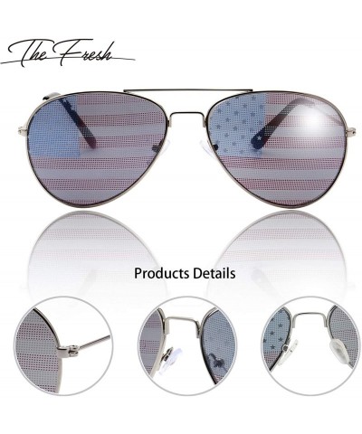 Aviator USA America American Flag Aviator Sunglasses - Exquisite Packaging Gift for 4th of July - 2 Pcs - C6199OG03KH $11.89