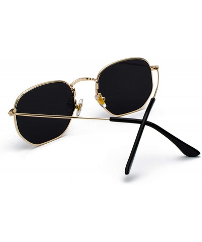 Square Vintage Sunglasses Men Square Metal Frame Pilot Mirror Classic Retro Sun Glasses Women Luxury Summer Eyewear - CA1985E...