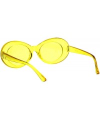 Oval 70's Fashion Sunglasses Womens Vintage Oval Frame Glitter Lens - Yellow (Yellow) - C118IGG8ETX $19.60