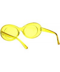 Oval 70's Fashion Sunglasses Womens Vintage Oval Frame Glitter Lens - Yellow (Yellow) - C118IGG8ETX $12.80