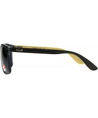 Rectangular Mens Bamboo Wood Arm Plastic Horn Rim Hipster Sunglasses - Slate Black - C918CZAZ944 $13.03