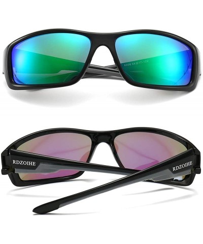 Square RDZOIHE Classic Polarized Sunglasses cycling sports men's glasses 3043 - Red/Biue - C81993A3UCR $22.63