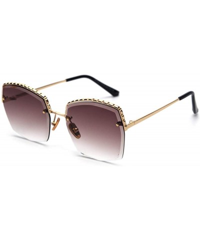 Oversized sunglasses Rhinestone Sunglasses oversized gradient - Tea - C118Q9KRO7Z $25.39