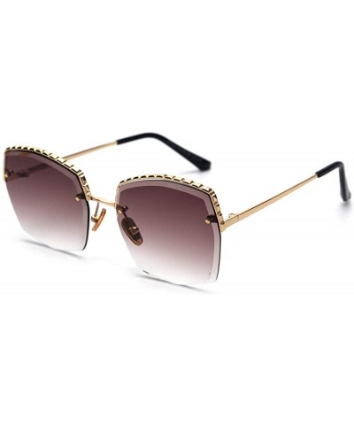 Oversized sunglasses Rhinestone Sunglasses oversized gradient - Tea - C118Q9KRO7Z $13.52