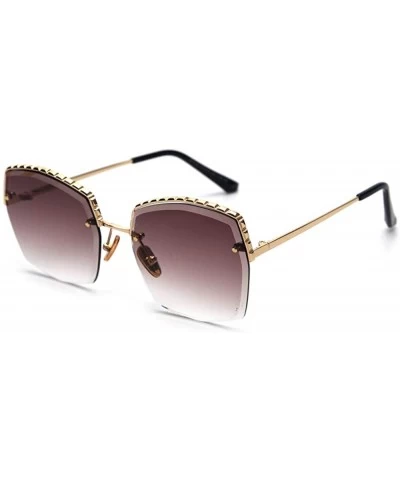 Oversized sunglasses Rhinestone Sunglasses oversized gradient - Tea - C118Q9KRO7Z $25.39
