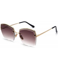 Oversized sunglasses Rhinestone Sunglasses oversized gradient - Tea - C118Q9KRO7Z $25.39