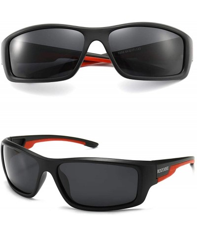 Square RDZOIHE Classic Polarized Sunglasses cycling sports men's glasses 3043 - Red/Biue - C81993A3UCR $22.63