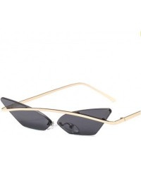 Sport Small Frame Personality Triangle Cat Eye Sunglasses Metal Beam Frameless Men and Women Sun Mirror - 3 - CZ190R67204 $38.07