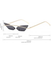 Sport Small Frame Personality Triangle Cat Eye Sunglasses Metal Beam Frameless Men and Women Sun Mirror - 3 - CZ190R67204 $38.07