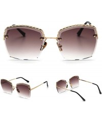 Oversized sunglasses Rhinestone Sunglasses oversized gradient - Tea - C118Q9KRO7Z $25.39