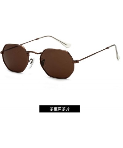 Semi-rimless Women Retro Classic Small Square Sunglasses Men Polygon Sun Glasses Vintage Metal Frame Eyewear UV400 - 7 - C519...