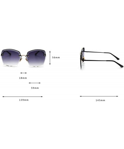 Oversized sunglasses Rhinestone Sunglasses oversized gradient - Tea - C118Q9KRO7Z $25.39