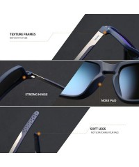 Oval Polarized Sunglasses Square Sun Glasses For Men/Women TR90 Unbreakable Frame 2556R - Ice Blue - C918S4WDUEL $18.40