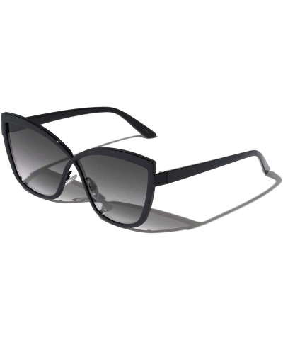 Cat Eye Infinity Frame Sharp Cat Eye Sunglasses - Smoke Black - CU1972K4980 $26.41