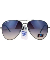 Aviator Airforce Mens Oversize Classic Officer Metal Rim Pilot Sunglasses - Gunmetal Smoke - CW12N811XNA $9.59