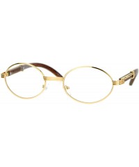 Rectangular Art Nouveau Vintage Style Oval Metal Frame Eye Glasses - Yellow Gold - CO126ROYTU1 $14.19