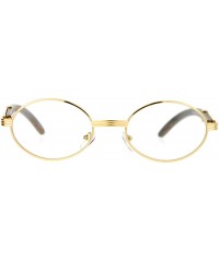 Rectangular Art Nouveau Vintage Style Oval Metal Frame Eye Glasses - Yellow Gold - CO126ROYTU1 $14.19