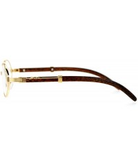 Rectangular Art Nouveau Vintage Style Oval Metal Frame Eye Glasses - Yellow Gold - CO126ROYTU1 $14.19