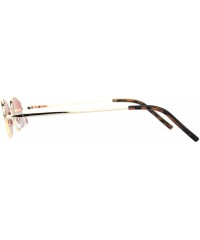 Oval Skinny Oval Shape Sunglasses Womens Small Metal Frame Color Lens UV 400 - Gold (Red) - C2196C0Z06Q $9.04