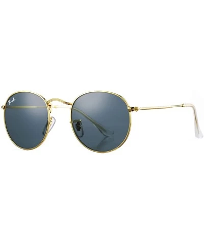 Round PA3447 Classic Crystal Glass Lens Retro Round Metal Sunglasses-50mm - Crystal Grey Lens - C912NUZO6KJ $39.54
