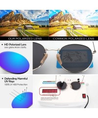 Aviator Retro John Lennon Sunglasses for Men Women Polarized Hippie Round Circle Sunglasses MFF7 - A Gold Red - CW17YIQ33CG $...