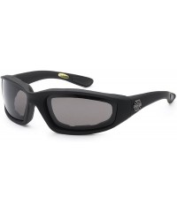 Sport 5Zero1 Gangster Mens Women Biker Foam Padded Matte Motorcycle Goggles Sunglasses - Smoke Lens - C611XOL3O3J $12.79