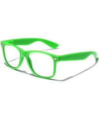 Wayfarer Iconic Square Non-Prescription Clear Lens Retro Fashion Nerd Glasses Men Women - Green - CH12NTEVC22 $10.75