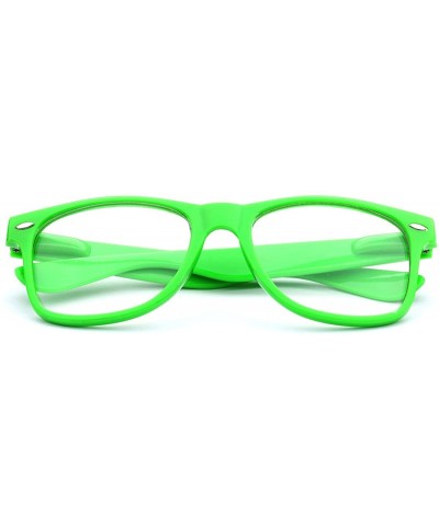 Wayfarer Iconic Square Non-Prescription Clear Lens Retro Fashion Nerd Glasses Men Women - Green - CH12NTEVC22 $10.75