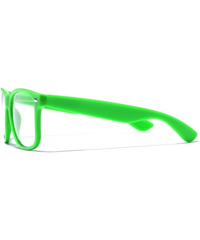 Wayfarer Iconic Square Non-Prescription Clear Lens Retro Fashion Nerd Glasses Men Women - Green - CH12NTEVC22 $10.75