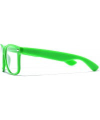 Wayfarer Iconic Square Non-Prescription Clear Lens Retro Fashion Nerd Glasses Men Women - Green - CH12NTEVC22 $10.75