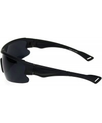 Sport All Black Mens Cycling Sport Plastic Half Rim Runners Sunglasses - Matte Black - C918R6LY4H4 $7.51