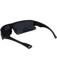 Sport All Black Mens Cycling Sport Plastic Half Rim Runners Sunglasses - Matte Black - C918R6LY4H4 $7.51