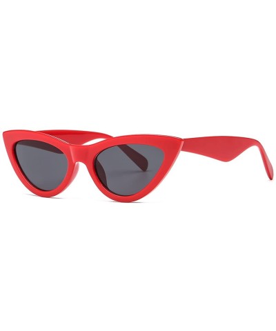 Cat Eye Womens Sunglasses Double Bridge Cat Eye Gradient Lens Metal Temple UV400 - Red&black - CE18EK7KX2X $17.39