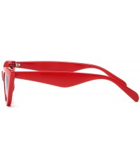 Cat Eye Womens Sunglasses Double Bridge Cat Eye Gradient Lens Metal Temple UV400 - Red&black - CE18EK7KX2X $11.91