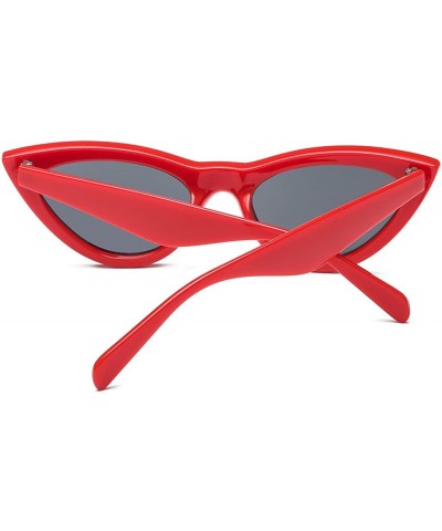 Cat Eye Womens Sunglasses Double Bridge Cat Eye Gradient Lens Metal Temple UV400 - Red&black - CE18EK7KX2X $11.91