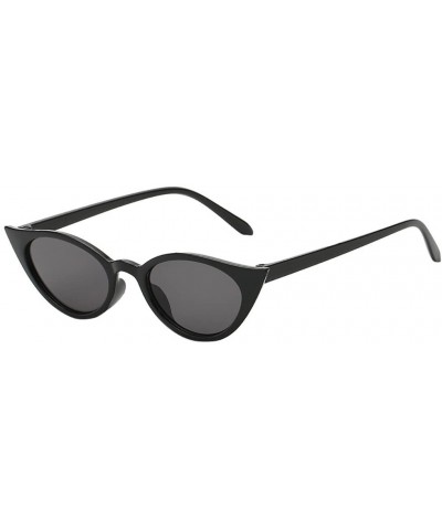 Oval Vintage Cat Eye Sunglasses Irregular Shape Sunglasses Eyewear Retro Unisex Sunglasses - E - C918R7RR2CK $9.46