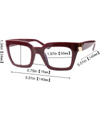 Square Unisex Anti-Blue Light Reading Glass Square Computer Eyeglass Frame - Red - CW18ULSMSRA $12.71