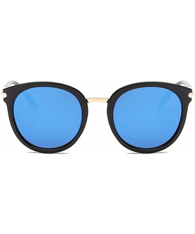 Square Womens Fashion Oversized Round Square Plastic Vintage Cut-Out Flash Mirror Lens Cat Eye Sunglasses - C718D3X77LL $9.17
