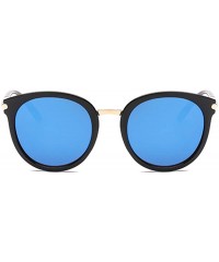 Square Womens Fashion Oversized Round Square Plastic Vintage Cut-Out Flash Mirror Lens Cat Eye Sunglasses - C718D3X77LL $9.17