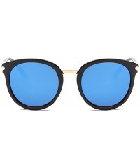 Square Womens Fashion Oversized Round Square Plastic Vintage Cut-Out Flash Mirror Lens Cat Eye Sunglasses - C718D3X77LL $9.17