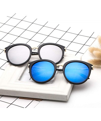 Square Womens Fashion Oversized Round Square Plastic Vintage Cut-Out Flash Mirror Lens Cat Eye Sunglasses - C718D3X77LL $9.17