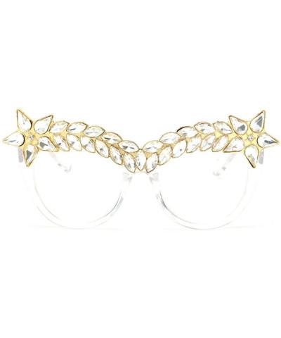 Oversized Womens Luxury Diamond Decorated Sunglasses UV400 Retro Eyeglasses - Style 06 - CZ18GWRR47M $23.99