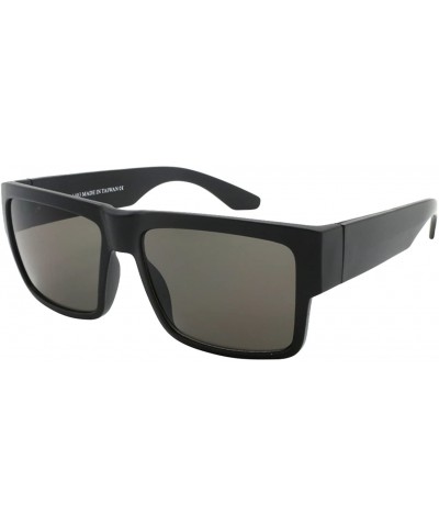 Square Square Frame Sunglasses with Solid or Mirrored Lens 1403 - Matte Black - CQ185YLTD9Y $18.24