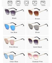 Cat Eye Sunglasses for Women UV400 Protection Travel Driving Sunglasses Cat Eye Metal Frame Personality - Silvery - CM18WSDC3...