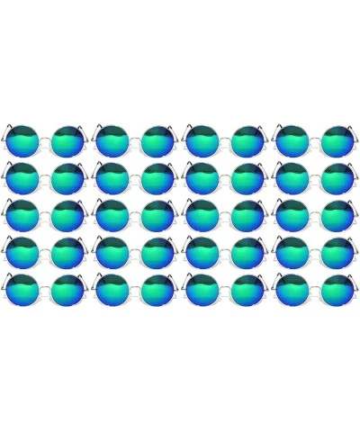 Goggle 20 Pieces Per Case Wholesale Lot Large Round Sunglasses Retro Vintage Colored Metal Frame Bulk Party Glasses - CF18C4Q...