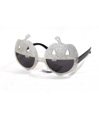 Oversized Pumpkin Glitter Sunglasses (Silver) - CY11GEUP2YV $11.68