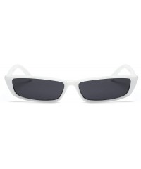 Goggle Vintage Square Small Sunglasses Women Acetate Frame Eyewear B2292 - White/Smoke - CL180LZWSGL $9.98