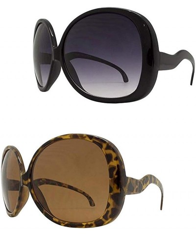 Oversized Big Huge Oversized Vintage"Jackie O" Style Sunglasses Retro Women Celebrity Fashion - CA18HUDI4S8 $11.76