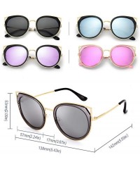 Oversized Oversized Cat Eyes Round Sunglasses for Women - Mirror Polarized Women Sunglasses 100% UV Protection - C918TSY3G67 ...